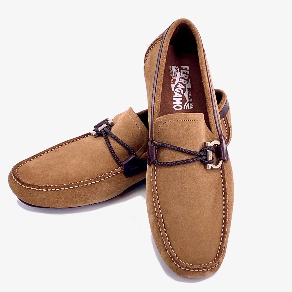 ⚡️SOLD! SALVATORE FERRAGAMO Brown Sahara Moccasins - Picture 1 of 8
